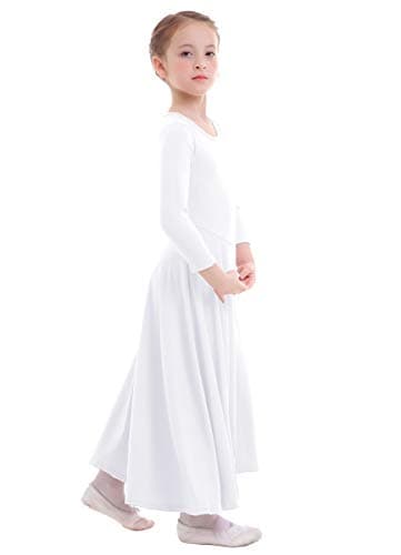 ZX Girls Long Sleeve Praise Dance Dress Liturgical Worship Costume