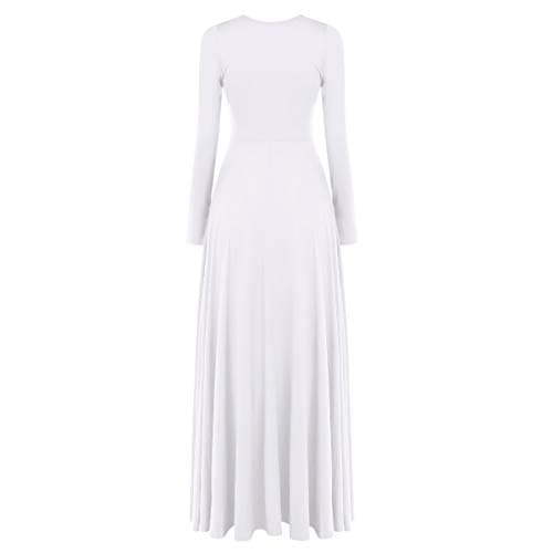 IMEKIS Women's Metallic Bi-Color Liturgical Praise Dance Dress