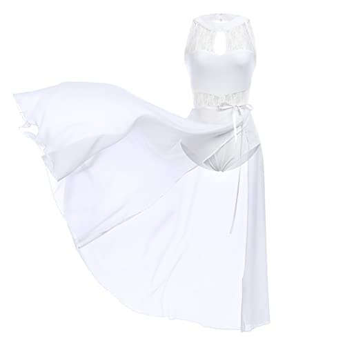 IBAKOM Women's Lyrical Dance Two Piece Sleeveless Leotard and Skirt