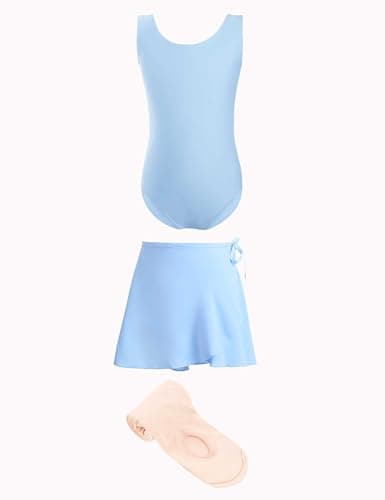 Daydance Girls' 3-in-1 Dance Set: Lined Spandex Leotards with Removable Skirts and Tights