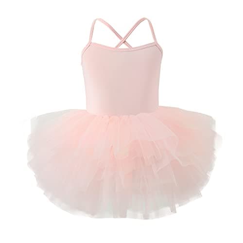 KARETT Girls Ballet Tutu Dress for Toddlers, V-Neck Leotard Outfit, Ages 1-7