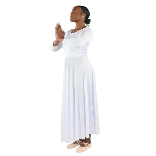 Danzcue Women's Loose Fit Full-Length Long Sleeve Dance Dress