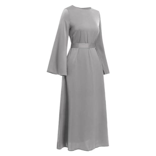 Women Muslim Long Sleeve Kaftan Dress
