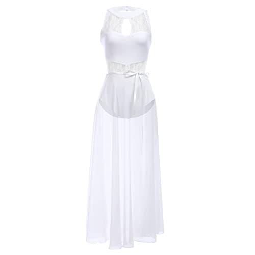 ODASDO Women's Lyrical Dance LEOTARD & Flowy Skirt 2pcs Outfit