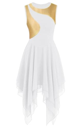 YrsZX Women's Praise Dance Dress & Flowy Skirt for Worship Costumes