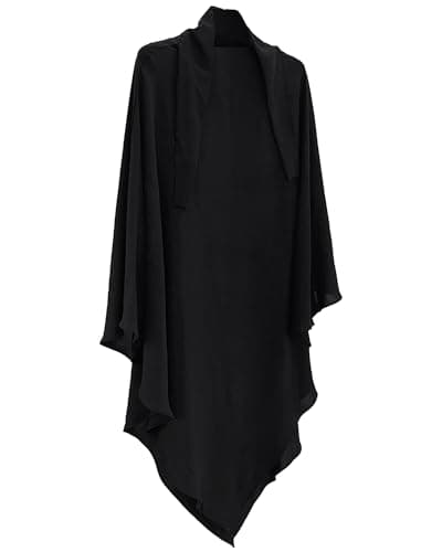 Zofocy Muslim woman's pure color hijab dress