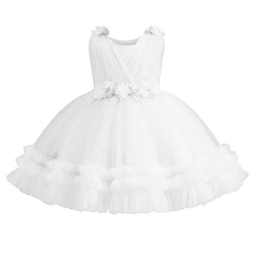 OBEEII Baby Girls Flower Tulle Tutu Dress for Formal Events