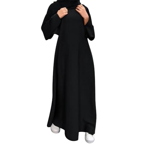 Women Muslim Long Sleeve Kaftan Dress