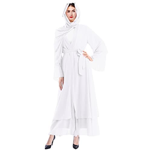 OBEEII Women Muslim Chiffon Maxi Dress