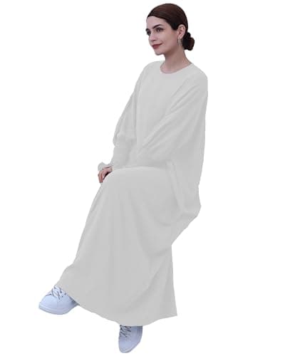 Zofocy Muslim woman's pure color hijab dress