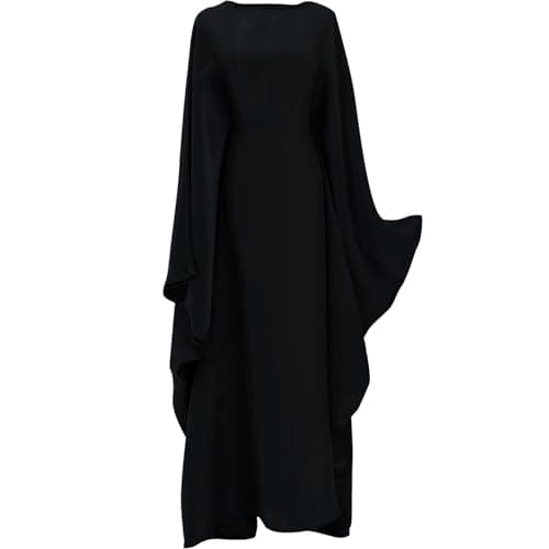 Jazvano Dubai Shiny Bat Sleeve Maxi Abaya for Women