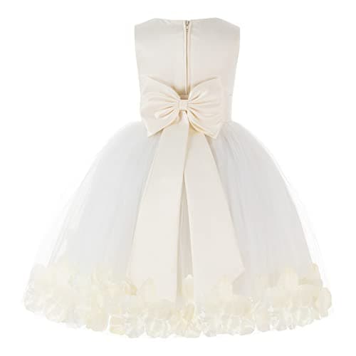 Ekid's Bridal Ivory Tulle Floral Petals Toddler Girl Dress 302T