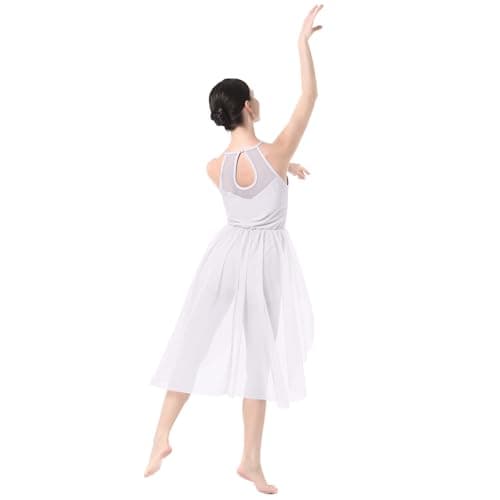 Lyrical Dance Costume for Women with Flower Applique