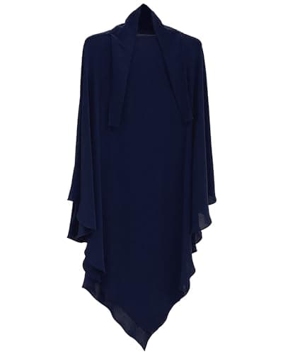 Zofocy Muslim woman's pure color hijab dress