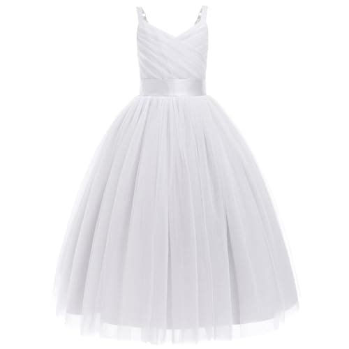 Flower Girls Spaghetti Strap Tulle Maxi Dress