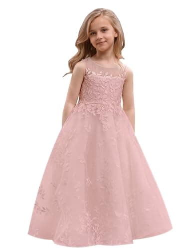 Lace Appliques Humoral Tulle First Communion Dress for Flower Girls Weddings