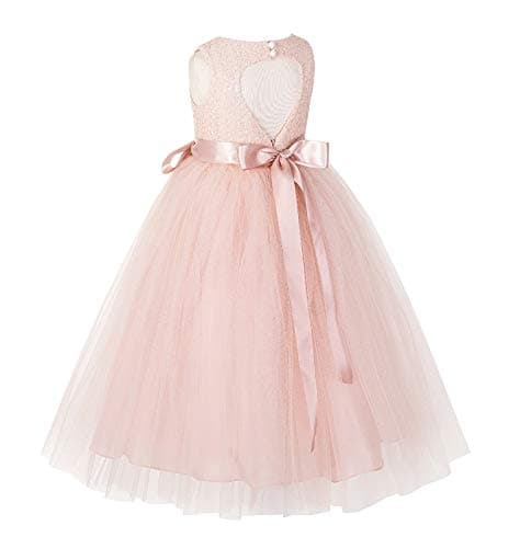 ekidsbridal Heart Cutout Sequin Flower Girl Dress