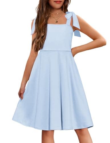 Arshiner Girls' Summer Swing Formal Party Dresses with Pockets 6-11 Years