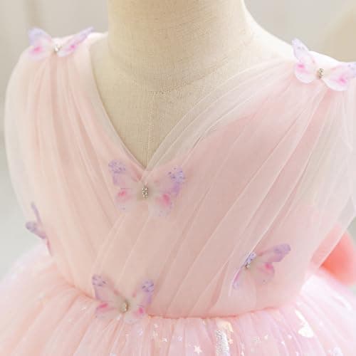 IMEKIS Toddler Butterfly Sparkle Tulle Birthday Dress