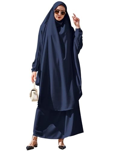 IWEMEK Muslim Women's Chiffon Abaya Dress Set