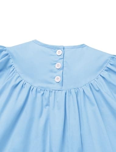 ODASDO Toddler Girls Easter Bunny Embroidery Short Sleeve Dress