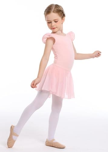 Mecceos Girls' Ballet Leotards - Short/Long Sleeve Skirts