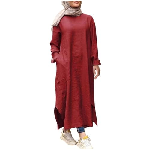 KUIOLYPOER Women's Pakistani Kaftan Abaya, Muslim Dress for Prayer and Dubai Outfits