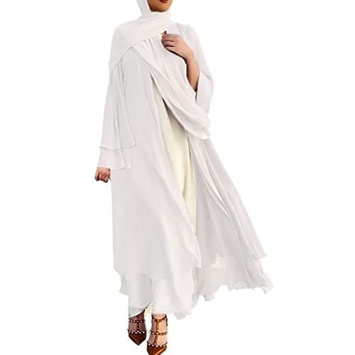 OBEEII Women Muslim Chiffon Maxi Dress