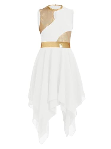 ZYACTU Women's V-Neck Sleeveless Praise Dance Liturgical Dress Lyrical Worship Costumes