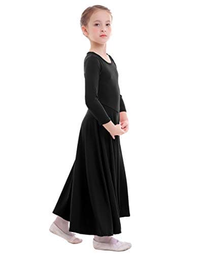 ZX Girls' Long Sleeve Praise Dance Dress Liturgical Worship Costume