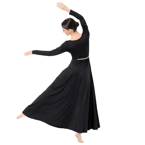 ODASDO Shimmering Praise Dance Dress for Women Liturgical Worship Gown