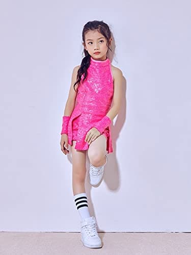 LOLANTA Girls Glitter Dance Dress 4-12 Yrs Hip Hop Jazz Outfit