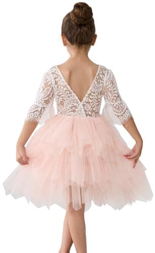 2Bunnies Girl Peony Lace Back Tiered Tutu Party Dress