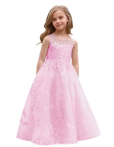 Lace Appliques Humoral Tulle First Communion Dress for Flower Girls Weddings