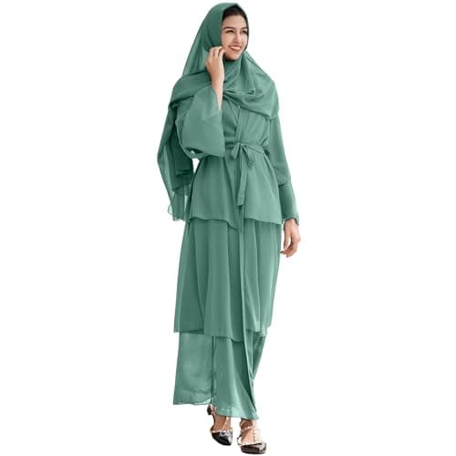 ODASDO Chiffon Abaya Dress for Muslim Women