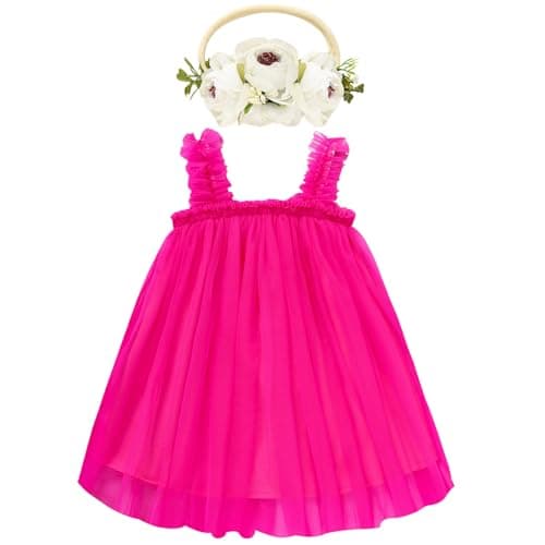 GRNSHTS Toddler Girl Floral Tutu Dress with Headband
