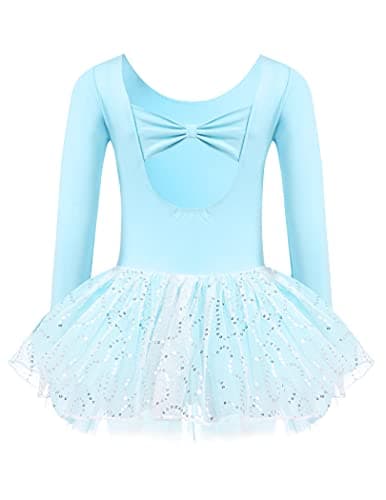 Zaclotre Girls Ballet Long Sleeve Leotards with Tutu Skirt Dance Dress