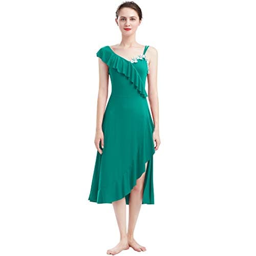 ODASDO Women's Modern Asymmetrical Midi Dance Dress