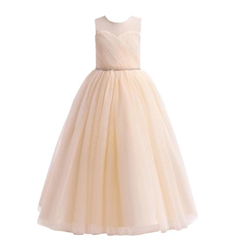 Glamulice Long A-Line Maxi Flower Girl Holiday Dress