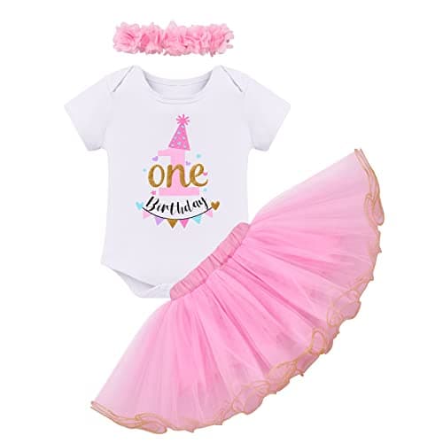 Baby Girl Toddler Kids Birthday Party Cake Smash Tutu Set 3 pcs