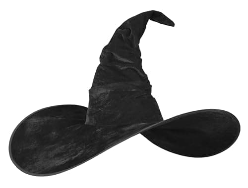 MCJC Witch Hat, Ruched Wide Brim, Halloween Masquerade Party Accessory