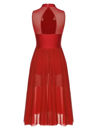 Women's Lyrical Dance Costume Mesh Flowy Dress