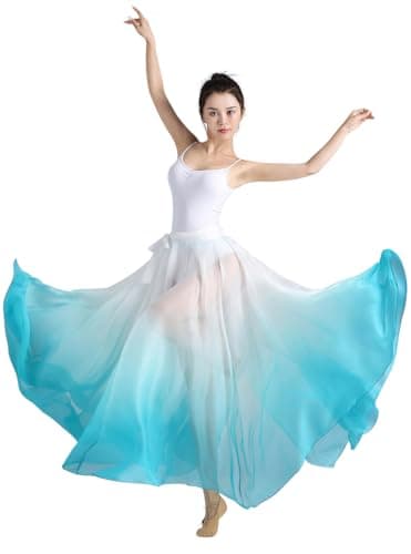 Z&X Women's Gradient Chiffon Dance Skirt for Modern Ballet Performance