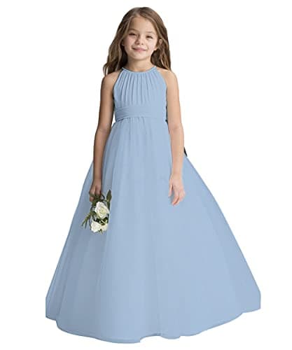 Abaow Kids Wedding Flower Girl Tulle Chiffon Dresses