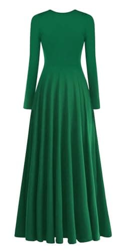ELLYDOOR Womens Metallic Cross Worship Dance Dress Full Length Liturgical Robe