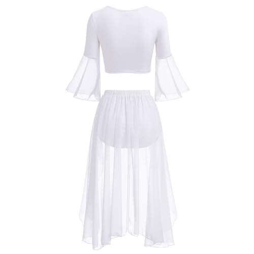 Women's Lyrical Dance Outfit: Chiffon Flowy Skirted Leotard