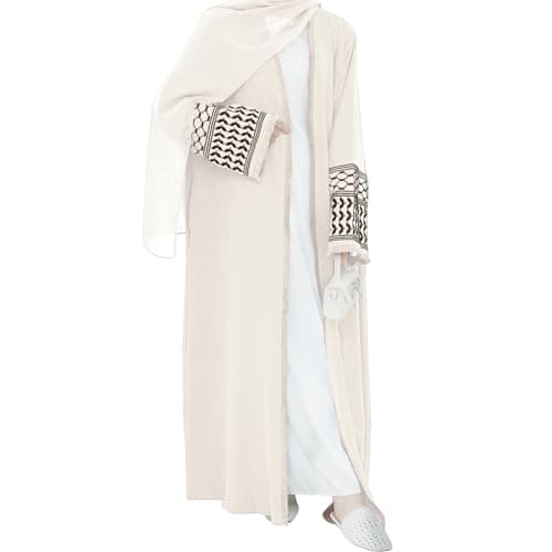 Odizli Women's Ramadan Abaya Embroidered Open Front Cardigan