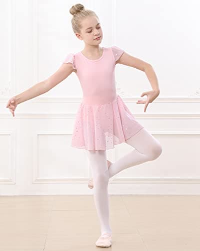 Pink Ruffle Sleeve Ballet Outfit for Toddler Girls