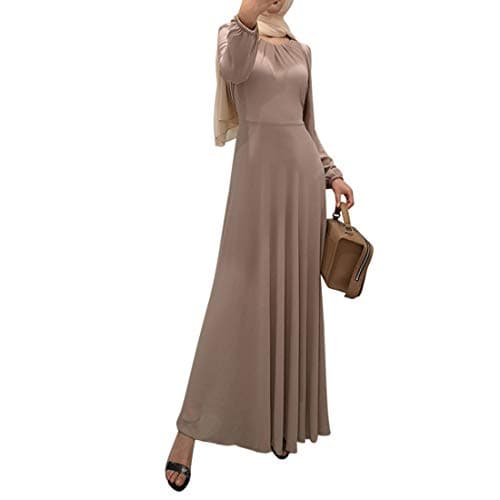 BooW Women's Chiffon Flowy Maxi Abaya Dress