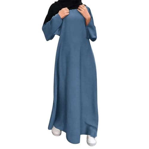 Women Muslim Long Sleeve Kaftan Dress